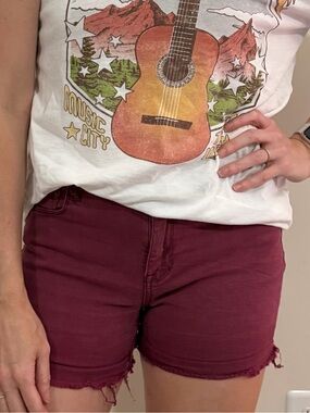 Bullhead Dark Red Jean Shorts